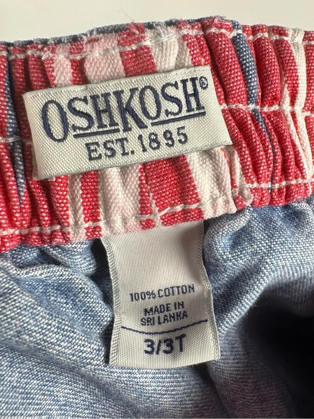 Y2K OshKosh B’gosh Girls Blue Denim Skort 3T Star Embroidered Americana Western